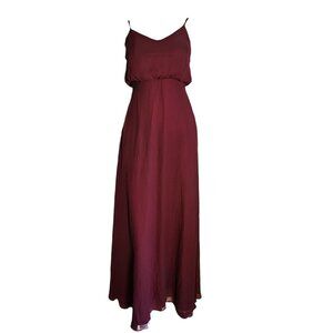 BIRDIE GREY Solid All Purple Cabernet Gwennie Bridesmaid Dress Womens Size XS